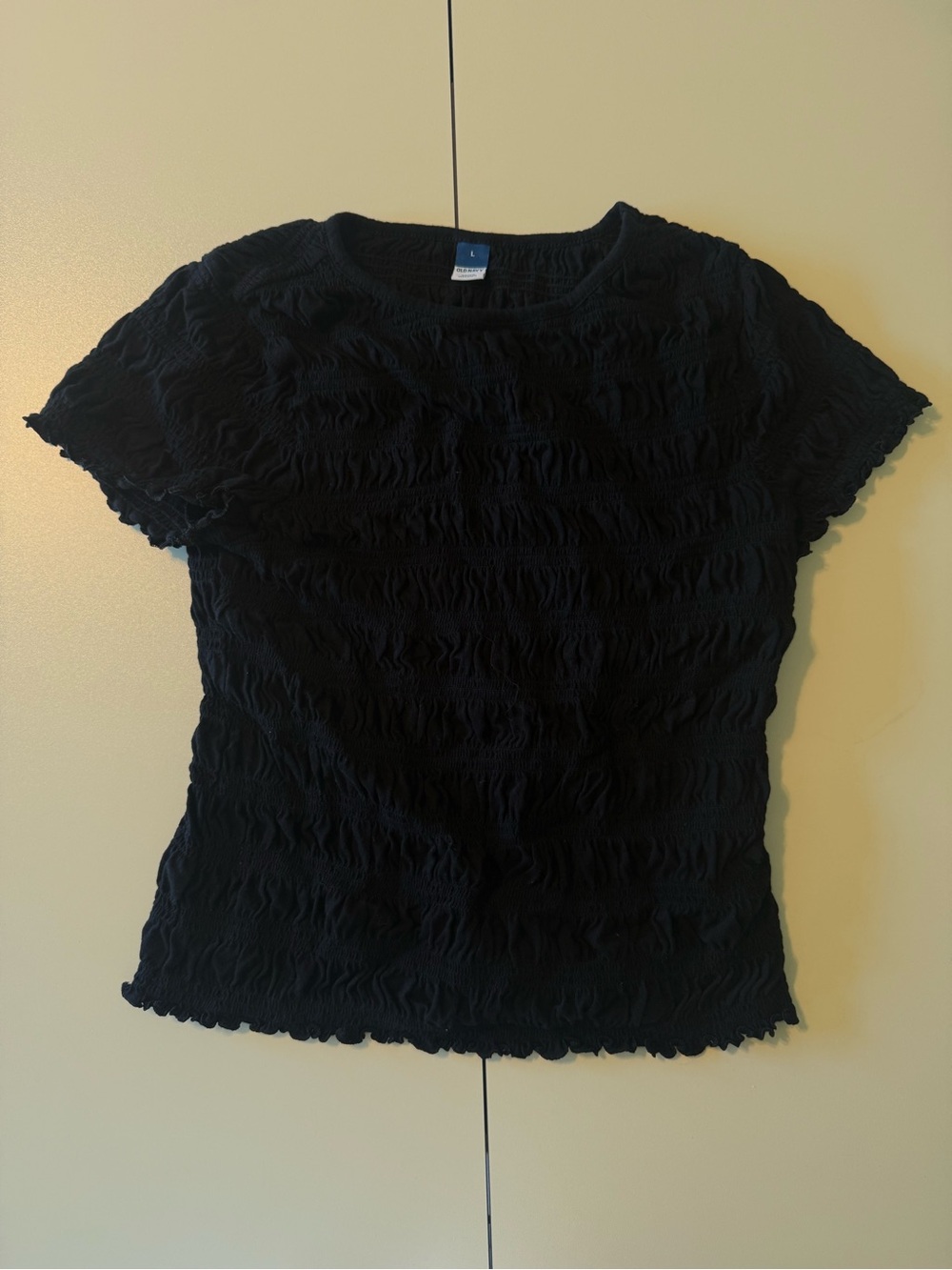 Old Navy Black Short Sleeve Textured Top